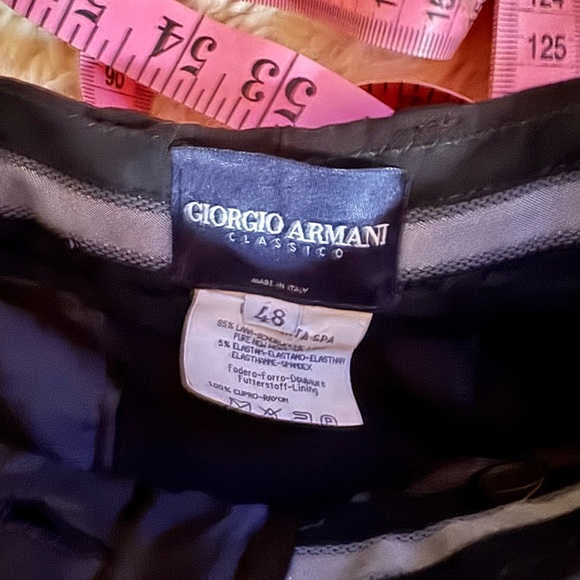 Giorgio Armani Classico olive brown wool pants stretch 48